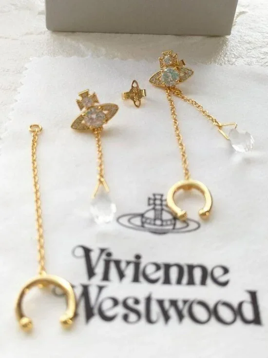 Vivienne Westwood Earrings Pierced HENRIETTE Drop Gold - Picture 7 of 7
